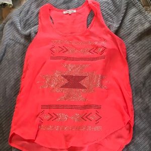 Hot pink razor back tank